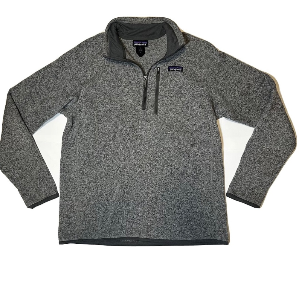 Patagonia Men Grey Quarter Zip Long Sleeve Fleece Size Medium - Picture 1 of 5